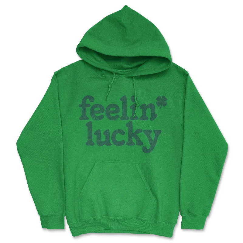 Men's hoodie with fresh design-Feelin Lucky Hoodie