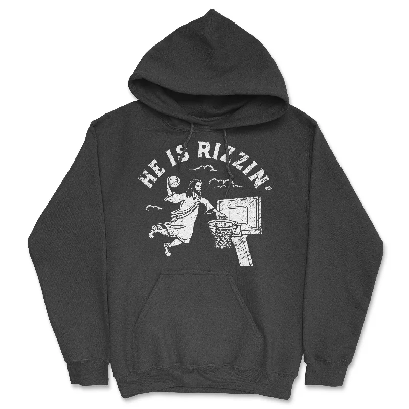 Men's hoodie for fit back-He Is Rizzin Hoodie