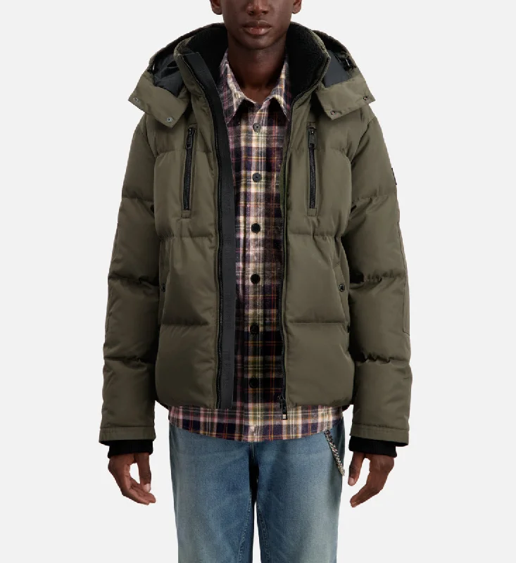 Men's battle-ready jackets-Hooded Puffer Jacket