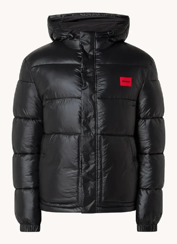 Hugo Men's Baro 2441 Quilted Hooded Puffer Coat, Black