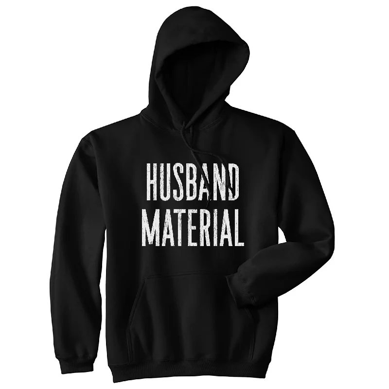 Men's hoodie with lynx stripe-Husband Material Unisex Hoodie Funny Wedding Marriage Engaged Groom Hooded Sweatshirt