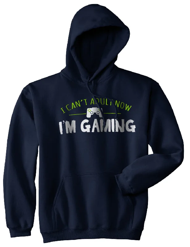 Men's hoodie for cycling practice-I Cant Adult Im Gaming Funny Video Game Sweater Nerdy Novelty Cool Gamer Hoodie