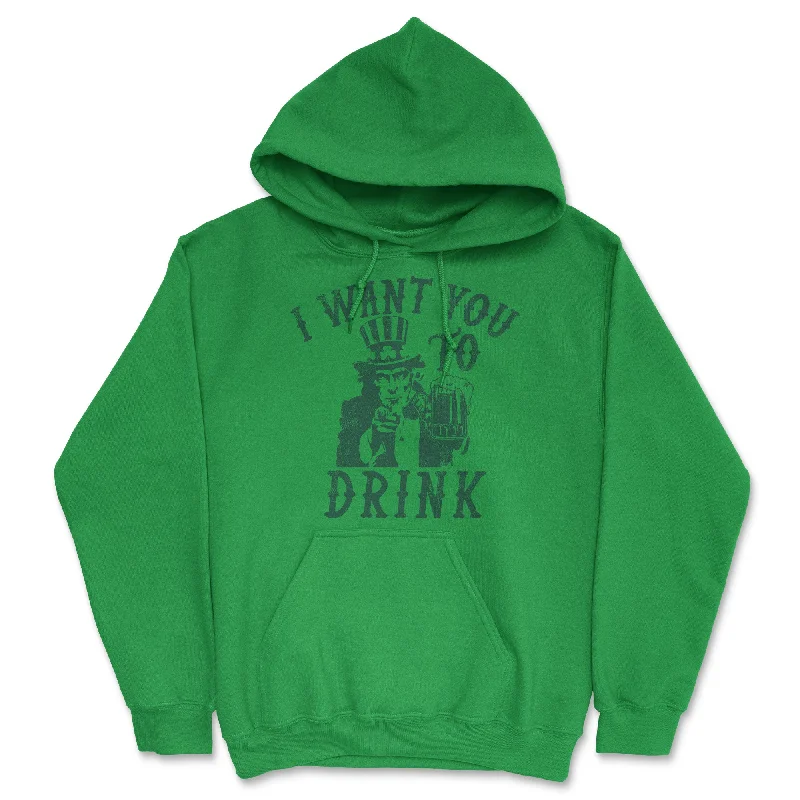 Men's hoodie with stark print-I Want You To Drink Hoodie