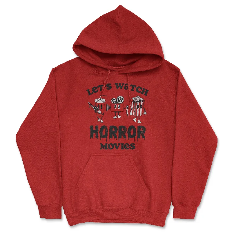 Men's hoodie with tight texture-Lets Watch Horror Movies Hoodie