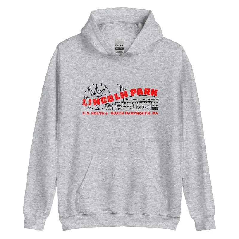 Men's hoodie for foggy walks-Lincoln Park Hoodie - North Dartmouth, MA | Vintage Amusement Park Sweatshirt