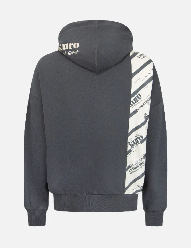 Men's hoodie with long cuffs-Logo Printed Pannel Hoodie