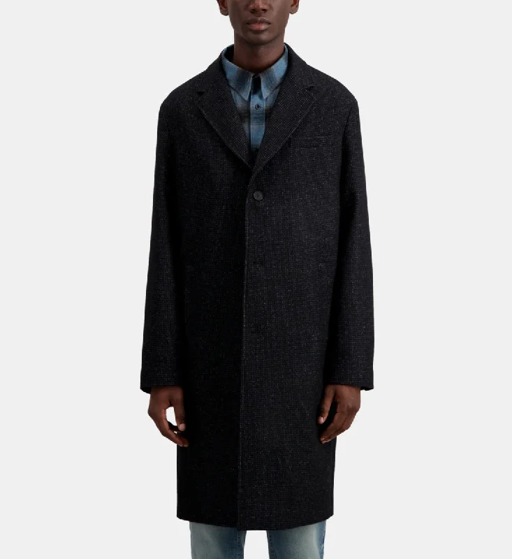 Men's alumni classic jackets-Long Coat In Wool Blend