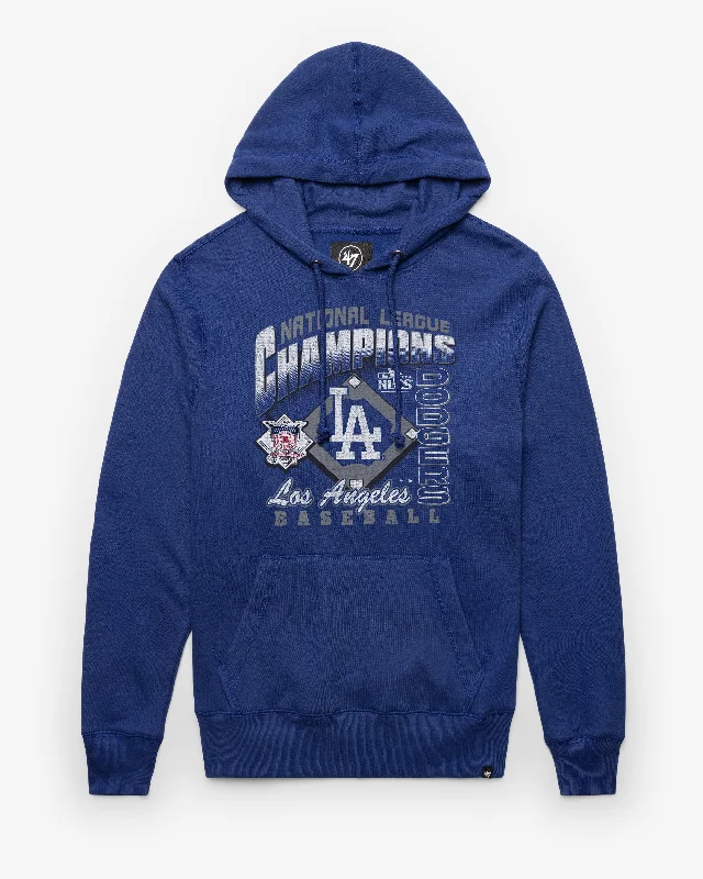 Men's hoodie with deep hemline-LOS ANGELES DODGERS 2024 NATIONAL LEAGUE CHAMPIONS '47 HEADLINE HOOD