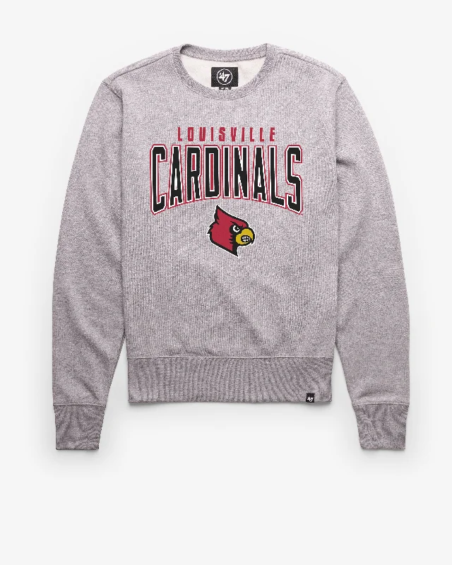 Men's hoodie with loose weave-LOUISVILLE CARDINALS TEAM ELEMENTS ARCH '47 HEADLINE CREW