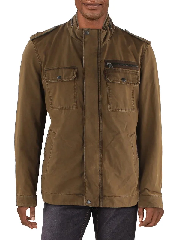 Men's designer label jackets-Mens Cotton Heavy Utility Jacket