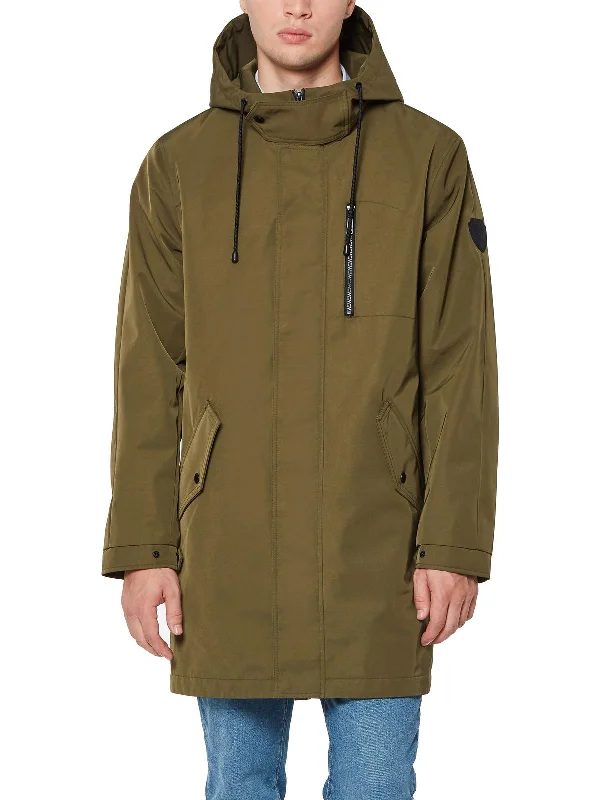 Men's road trip jackets-Mens Hooded Cold Weather Anorak Jacket