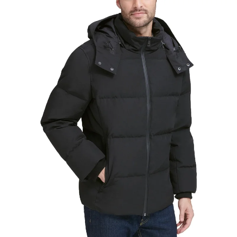 Men's emergency response jackets-Mens Hooded Warm Puffer Jacket