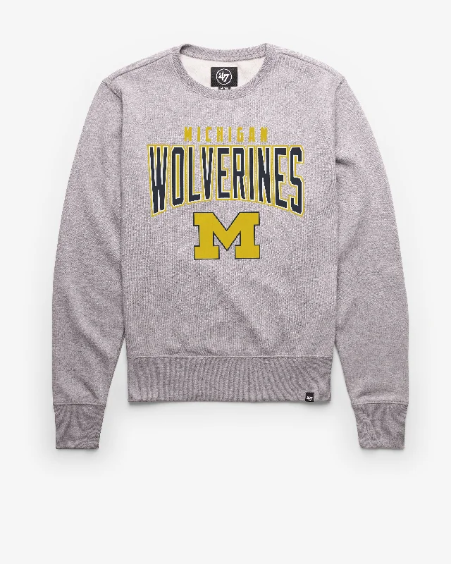 Men's hoodie for frosty walks-MICHIGAN WOLVERINES TEAM ELEMENTS ARCH '47 HEADLINE CREW