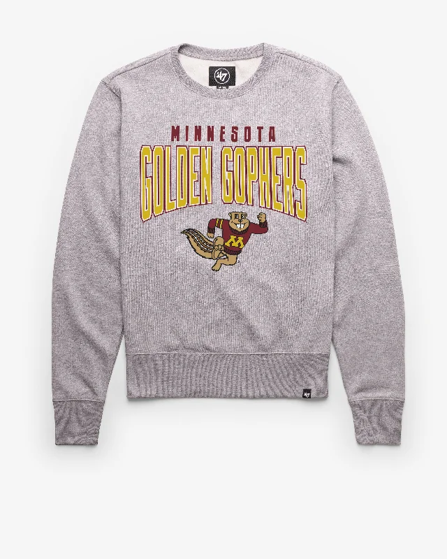 Men's hoodie with plush fabric-MINNESOTA GOLDEN GOPHERS TEAM ELEMENTS ARCH '47 HEADLINE CREW