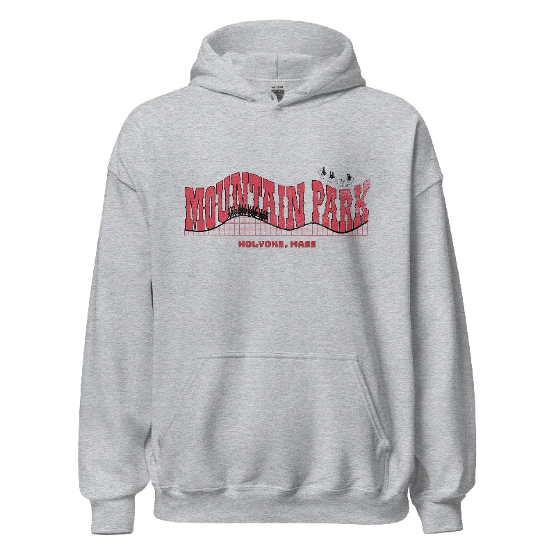 Men's hoodie with fine texture-Mountain Park Hoodie - Holyoke, MA - Vintage Amusement Park Sweatshirt