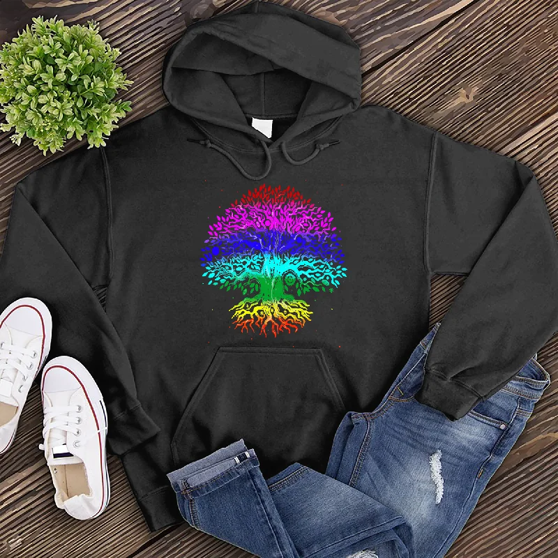 Men's hoodie with deep sleeves-Mystical Tree Of Life Hoodie