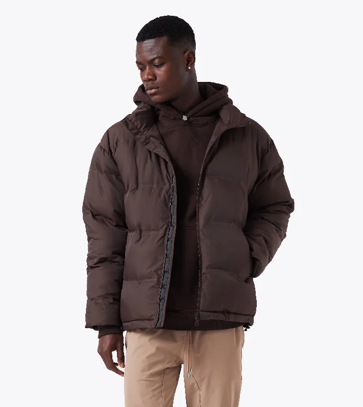 Men's emergency response jackets-Powells Puffer Jacket Dk Choc