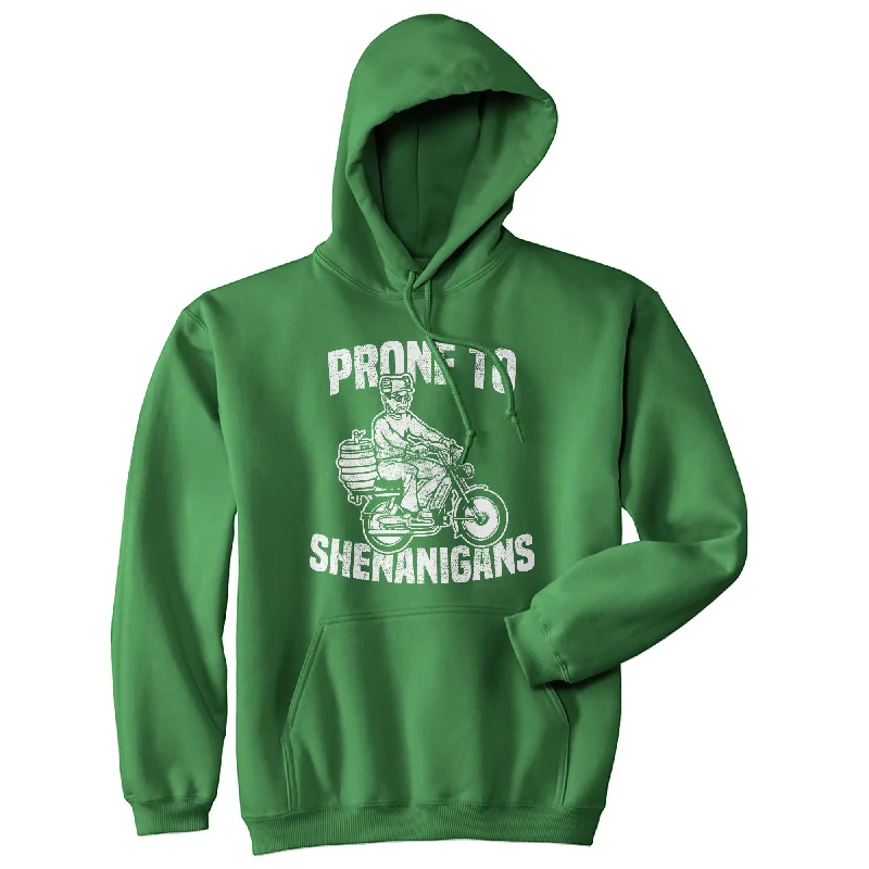 Men's hoodie with rough fabric-Prone To Shenanigans Hoodie