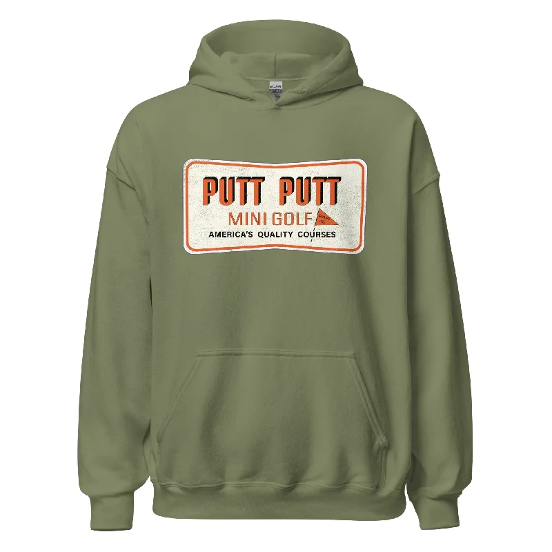 Men's hoodie for windy vibes-Putt Putt Vintage Hoodie - Old School Mens & Womens Graphic Sweatshirt