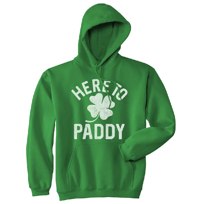 Men's hoodie for frosty vibes-Unisex Hoodie Here To Paddy SweatShirt Funny St Saint Patricks Day Clover Shirt