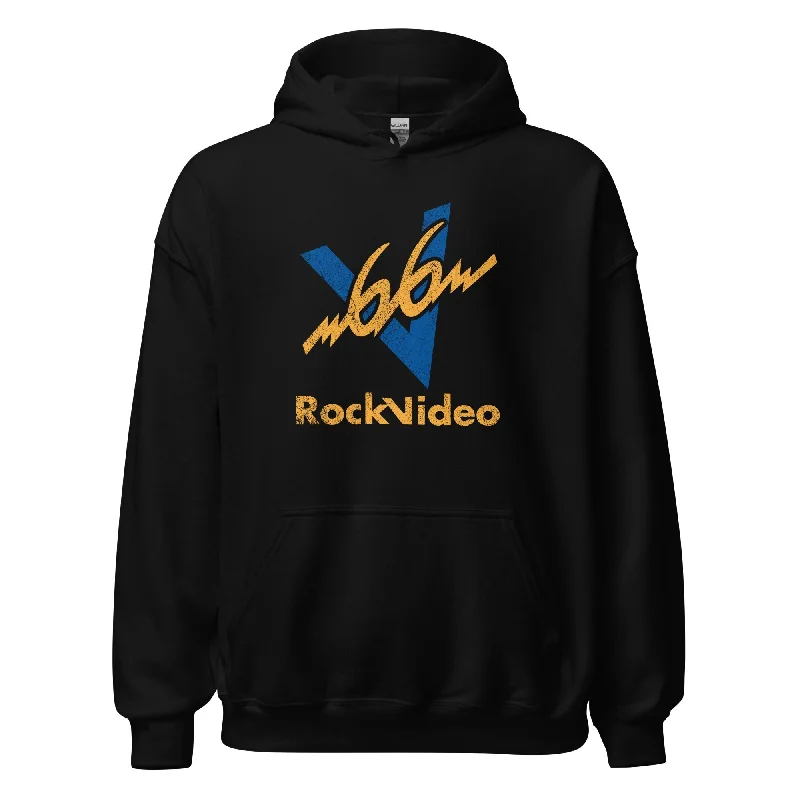 Men's hoodie with tight texture-V66 Rock Video Hoodie - Vintage Boston Music Sweatshirt