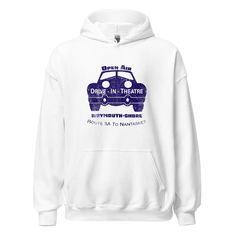 Men's hoodie with vivid logo-Weymouth Drive-In Hoodie - Retro Drive-In Vintage Sweatshirt