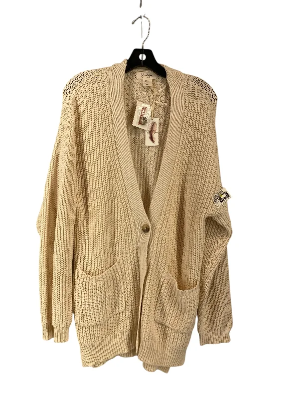 Men's short-sleeve breathable UV-protective top-Cardigan By Jessica Simpson In Cream, Size: L