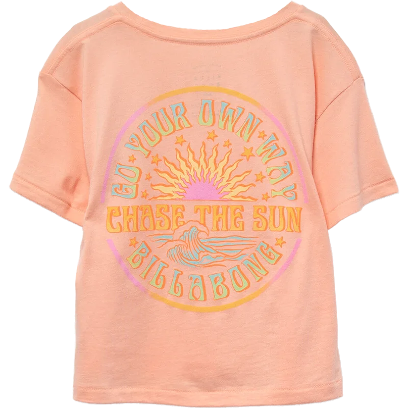 Men's short-sleeve deep vibrant aqua top-Youth Chasing Sun Tee