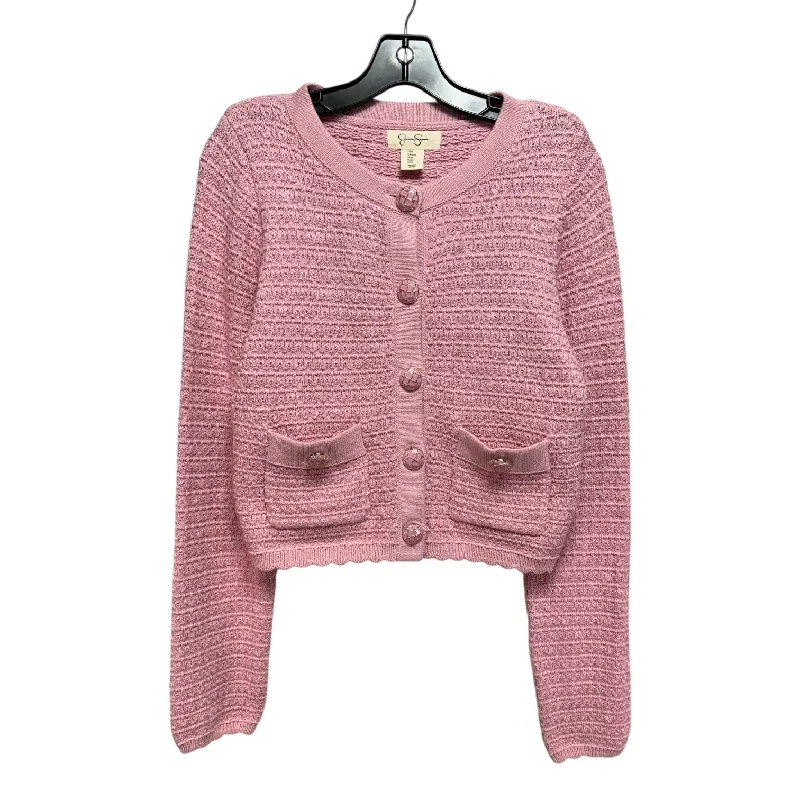 Men's short-sleeve fresh vacation top-Sweater Cardigan By Jessica Simpson In Pink, Size: M