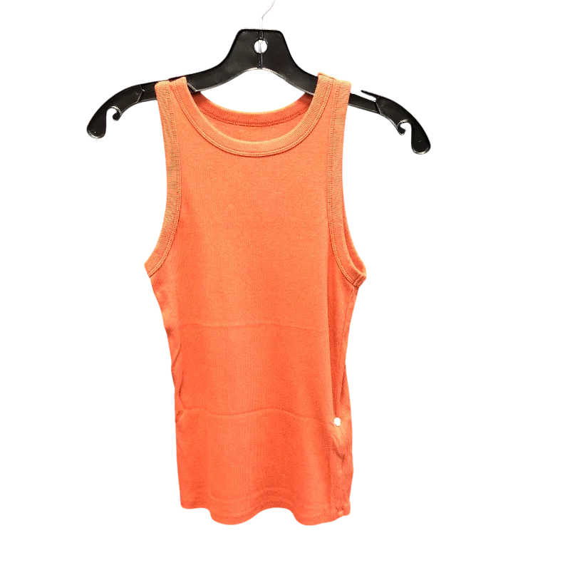 Men's short-sleeve warm stylish tailored gray tee-Top Sleeveless Basic By A New Day In Orange, Size: M