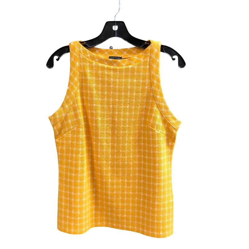 Men's short-sleeve muted fresh cool slate top-Top Sleeveless By Ann Taylor In Yellow, Size: M