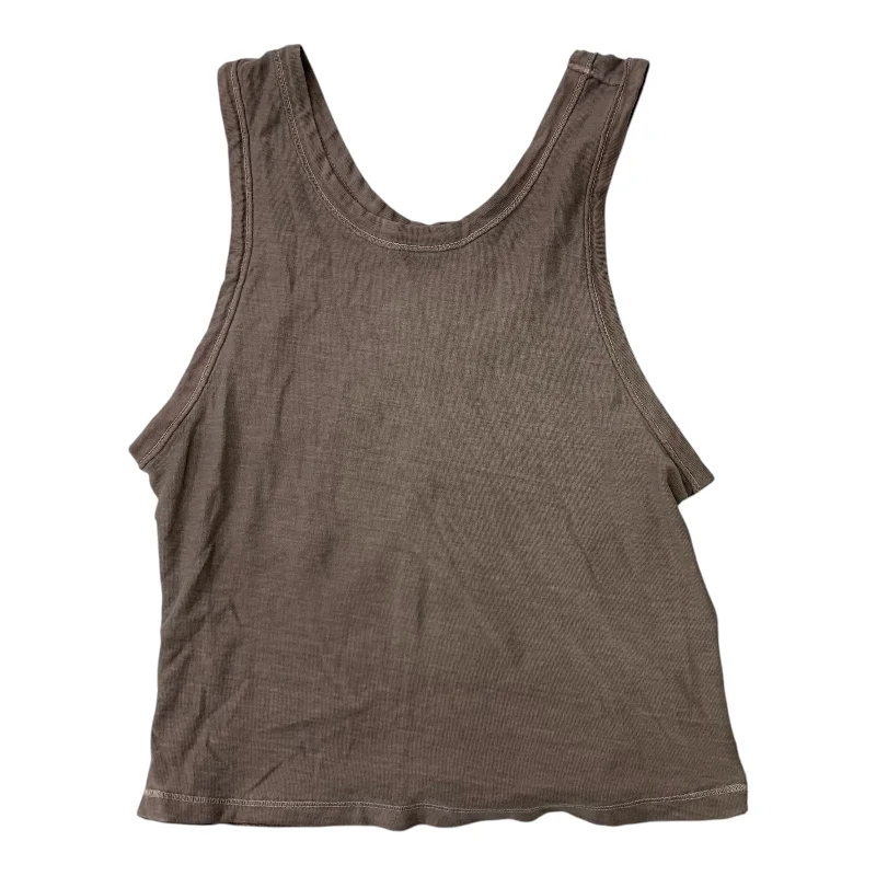 Men's short-sleeve fresh modern structured purple top-Top Sleeveless By Free People In Brown, Size: S