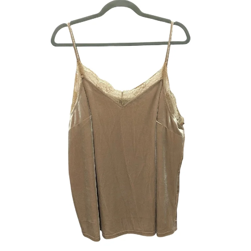 Men's short-sleeve bright slim pastel top-Top Sleeveless By Vince Camuto In Beige, Size: 1x