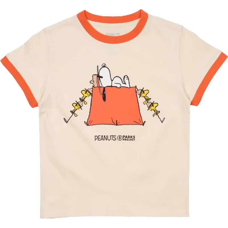 Men's short-sleeve rich sporty subtle motocross top-Youth Peanuts X Parks Project Try Not To S'more Tee