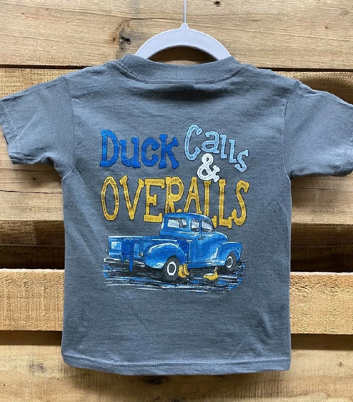 Men's short-sleeve neutral casual baggy white shirt-Backwoods Born & Raised Duck Calls & Overalls Truck Bright Unisex Toddler Youth T Shirt