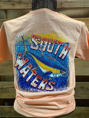 Men's short-sleeve classic muted basketball top-Backwoods South Waters Tuna Beach Fish Fishing Bright Unisex T Shirt