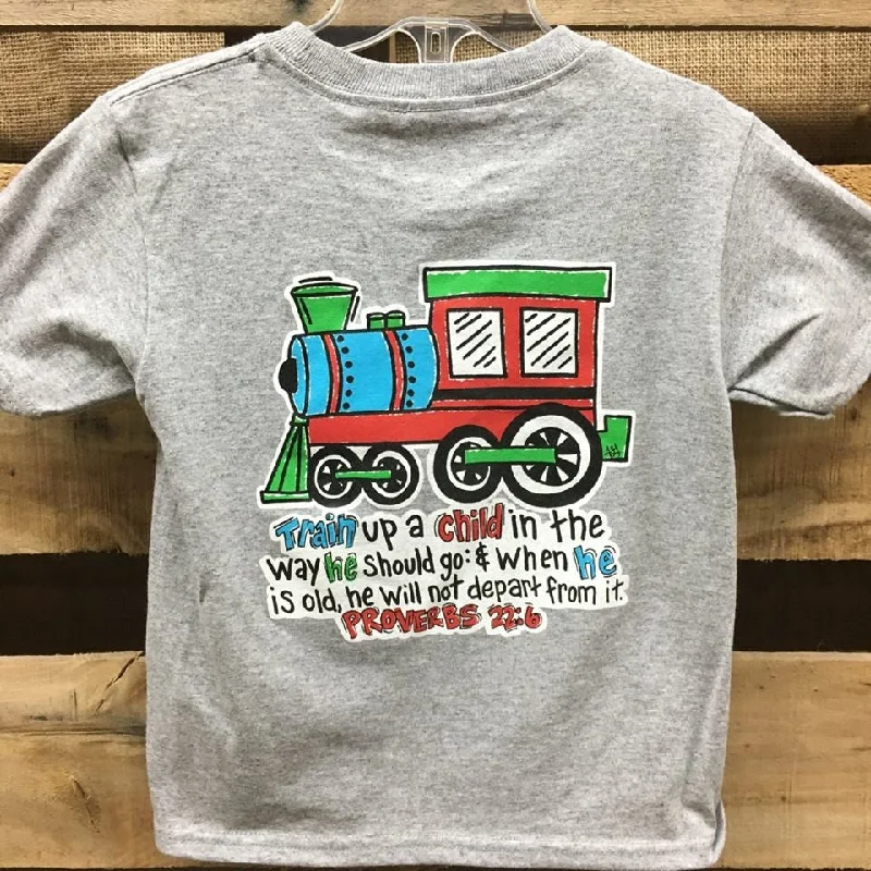 Men's short-sleeve bright tennis top-Backwoods Train Up a Child Christian Bright Unisex Toddler Youth T Shirt