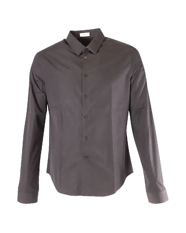 Balenciaga Long Sleeve Shirt in Black Cotton