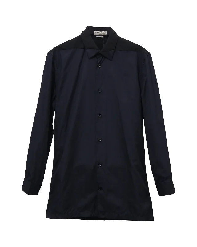 Balenciaga Shirt in Navy Blue Cotton