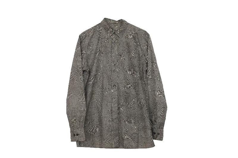 Bottega Veneta Dotted Print Button Down Shirt in Grey Cotton