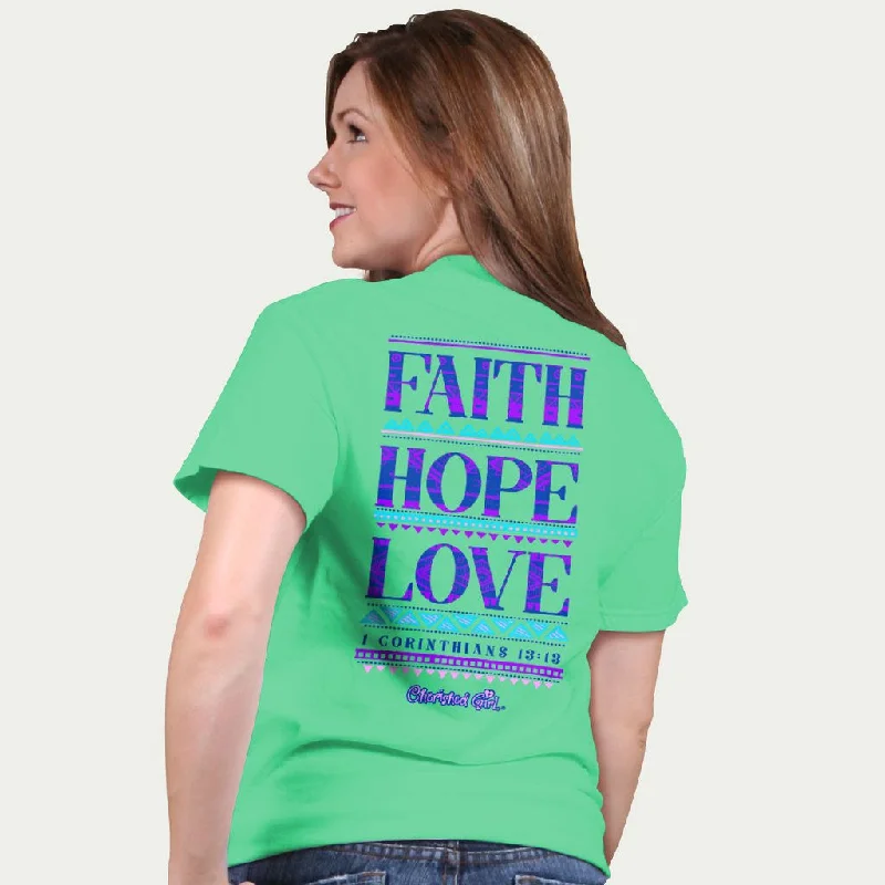 Men's short-sleeve bold crimson top-Cherished Girl Faith Hope Love Girlie Christian Bright T Shirt