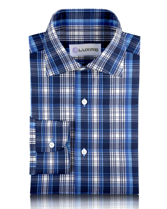 Shades Of Blue Madras Checks Shirt