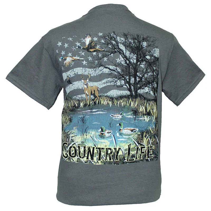 Men's short-sleeve neutral smooth silk tee-Country Life Outfitters Deer Pond Unisex T-Shirt