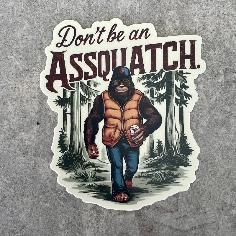 Men's short-sleeve trendy snug navy shirt-Don't Be an Assquatch Sticker for Bigfoot Lover