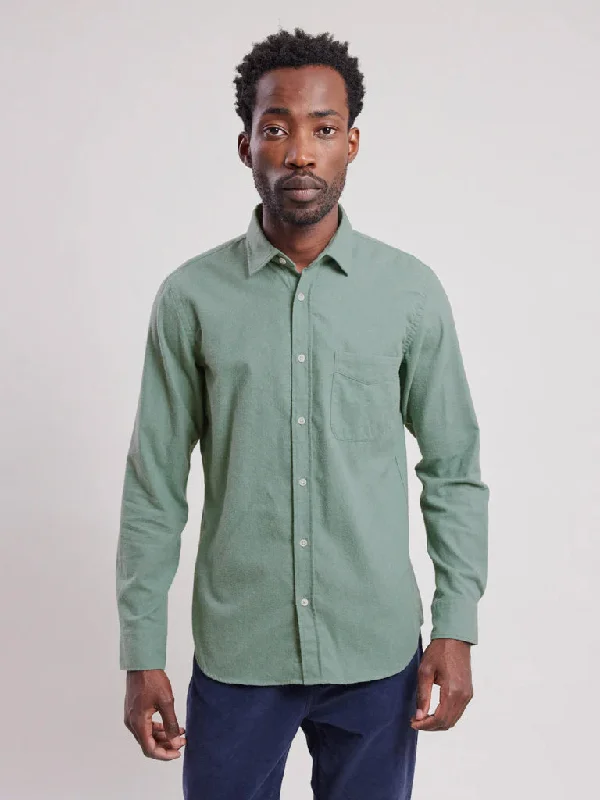 Hartford Paul Flannel Shirt in Cyprus Green