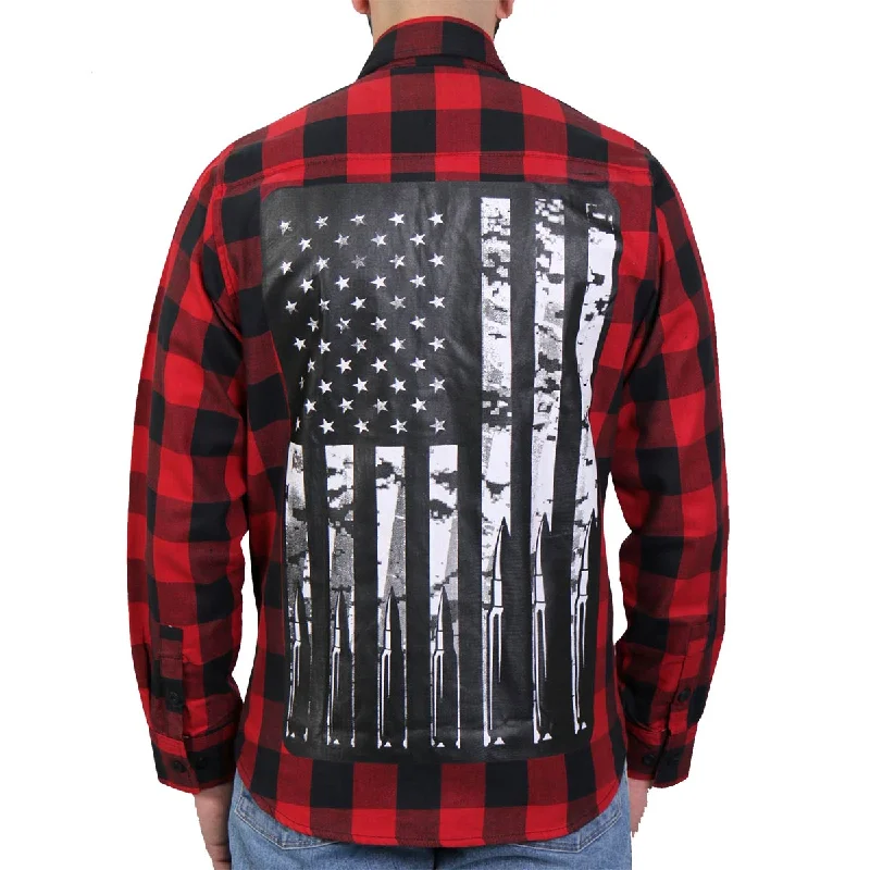 Hot Leathers FLM2110 Men's Bullets Flannel Long Sleeve Shirt