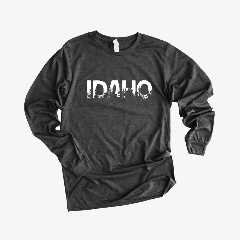 Men's short-sleeve casual bold rich clubbing tee-Idaho Trees Long Sleeve  *UNISEX FIT*