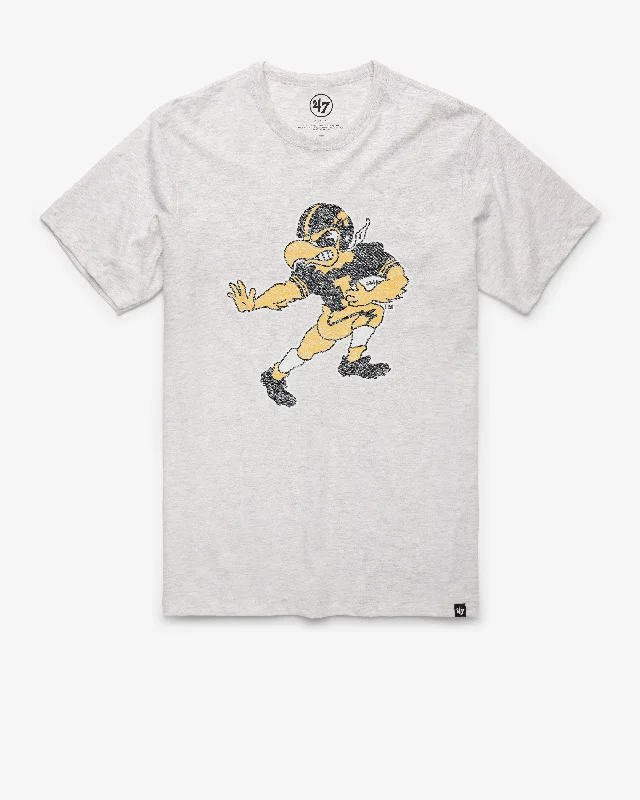 Men's short-sleeve sleek neutral smooth silk top-IOWA HAWKEYES VINTAGE PREMIER '47 FRANKLIN TEE