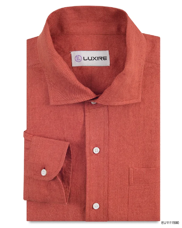 Linen: Reddish Orange Twill