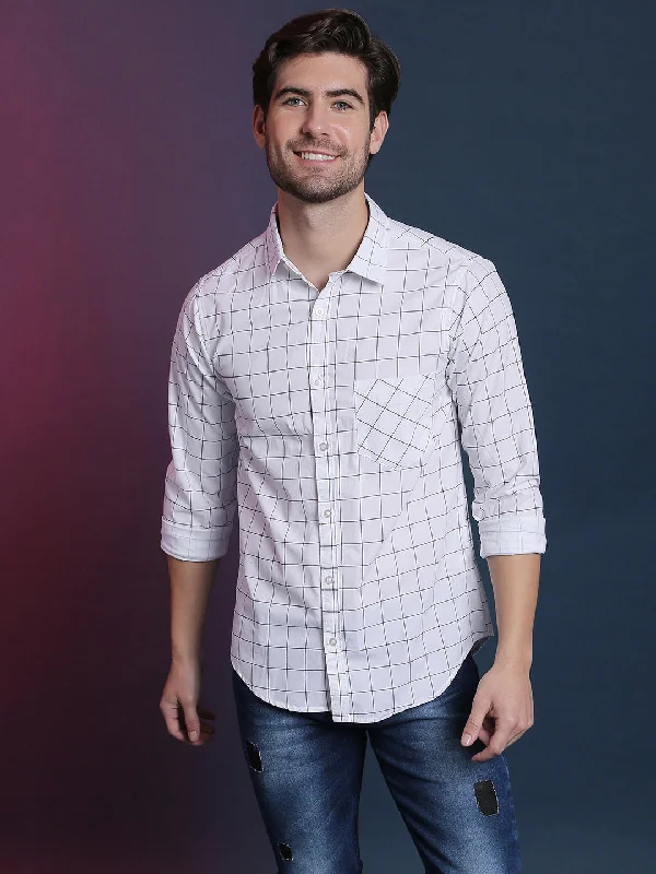 Men Checkered Casual Spread Shirt